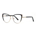 Colorblock Wingtip Cat Eye Blue Light Blocking Glasses in Black & Crimson Pink