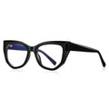 Prism Cat Eye Blue Light Blocking Glasses in Glossy Black