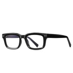 Classic Rectangle Blue Light Blocking Glasses in Solid Black