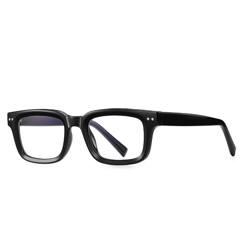 Classic Rectangle Blue Light Blocking Glasses in Solid Black