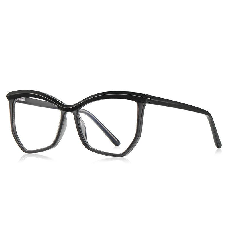 Arched Brow Butterfly Blue Light Blocking Glasses in Black & Smoke Grey