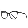 Arched Brow Butterfly Blue Light Blocking Glasses in Black & Smoke Grey