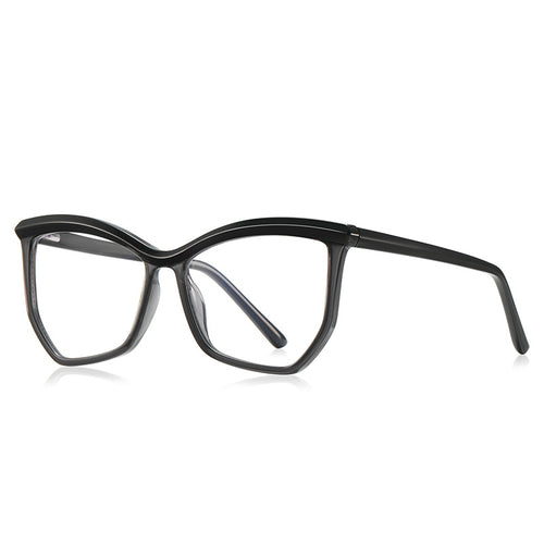 Arched Brow Butterfly Blue Light Blocking Glasses in Black & Smoke Grey