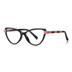 Diamond Quilted Cat Eye Blue Light Blocking Glasses in Black & Pink