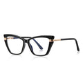 Tiered Hinge Cat Eye Blue Light Blocking Glasses in Glossy Solid Black