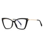 Gold Browbar Butterfly Blue Light Blocking Glasses in Glossy Solid Black