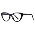 Feline Cat Eye Blue Light Blocking Glasses in Glossy Solid Black
