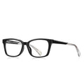 Contrast Temple Rectangle Blue Light Blocking Glasses in Black & Clear