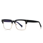 Classic Browline Blue Light Blocking Glasses in Black &amp; Gold