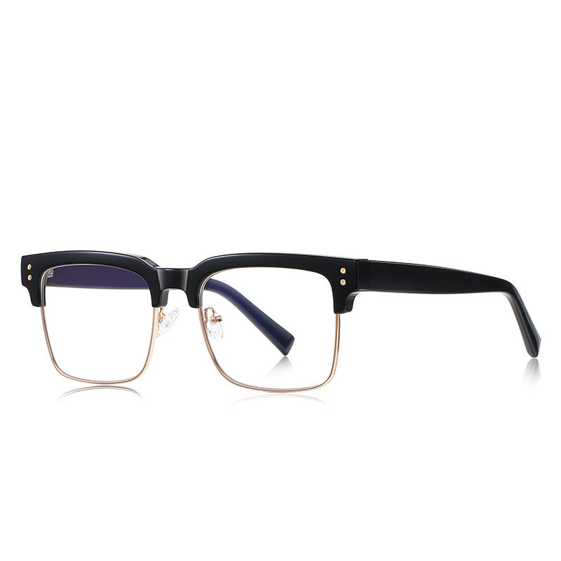 Classic Browline Blue Light Blocking Glasses in Black &amp; Gold