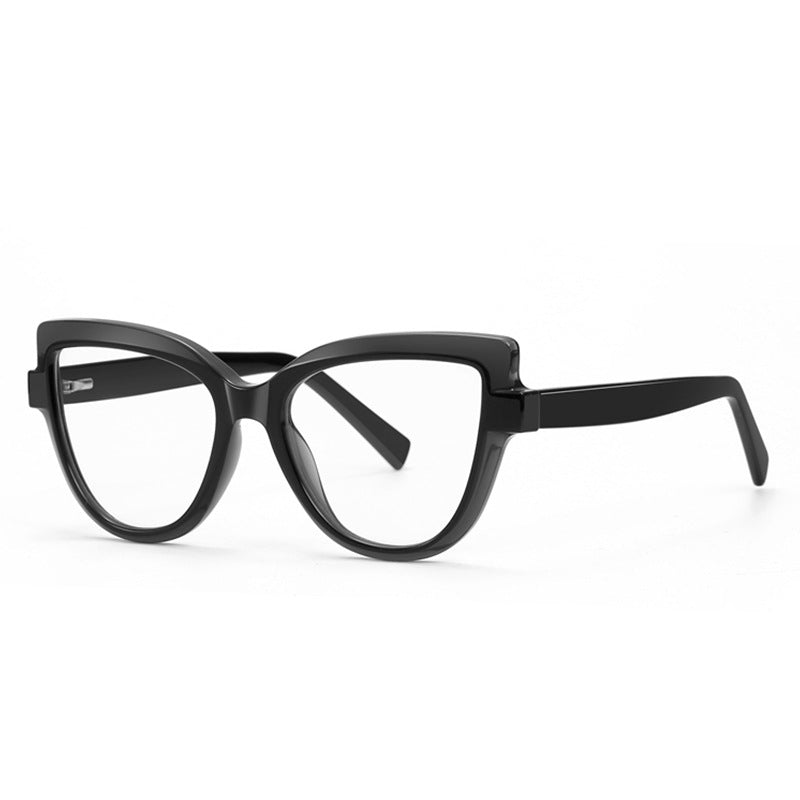 Crystal Halo Cat Eye Blue Light Blocking Glasses in Black & Crystal