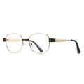 Enamel Accent Metal Square Blue Light Blocking Glasses in Gold & Black