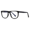 Herringbone Temple Square Blue Light Blocking Glasses in Crystal Clear