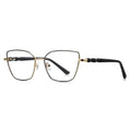 Wavy Temple Butterfly Blue Light Blocking Glasses in Gold with Black Brow & Temples