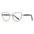 Twisted Temple Butterfly Blue Light Blocking Glasses in Gold with Black Enamel Rim