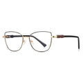 Beaded Temple Square Blue Light Blocking Glasses in Gold with Black Enamel Rim