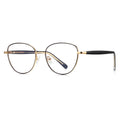 LENSVA Visible Spring Hinge Round Blue Light Glasses in Black and Gold