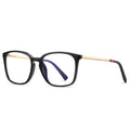 Color Band Square Blue Light Blocking Glasses in Black & Red