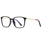 Color Band Square Blue Light Blocking Glasses in Black & Red