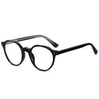 Sculpted Round Blue Light Blocking Glasses in Glossy Black