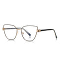 Diamond-Cut Hinge Cat Eye Blue Light Blocking Glasses in Rose Mauve with Gold Hardware
