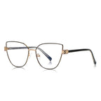 Diamond-Cut Hinge Cat Eye Blue Light Blocking Glasses in Rose Mauve with Gold Hardware