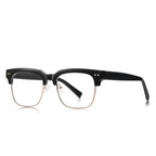 Vintage Browline Blue Light Blocking Glasses in Black & Gold