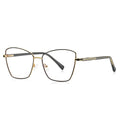 Fretwork Temple Butterfly Spring Hinge Blue Light Blocking Glasses in Black with Gold Bridge