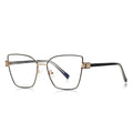 Diamond-Cut Hinge Butterfly Blue Light Blocking Glasses in Champagne Nude with Gold Hardware