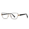 Filigree Metal Cat Eye Blue Light Blocking Glasses in Black & Gold