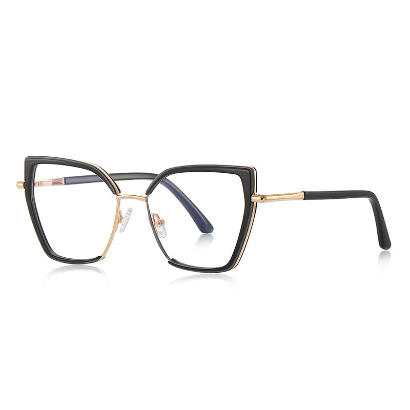 Windsor Rim Cat Eye Blue Light Blocking Glasses in Gold & Black