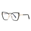 Windsor Rim Cat Eye Blue Light Blocking Glasses in Gold & Black