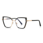 Windsor Rim Cat Eye Blue Light Blocking Glasses in Gold & Black