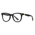 Metal Band Square Blue Light Blocking Glasses in Glossy Black & Gold