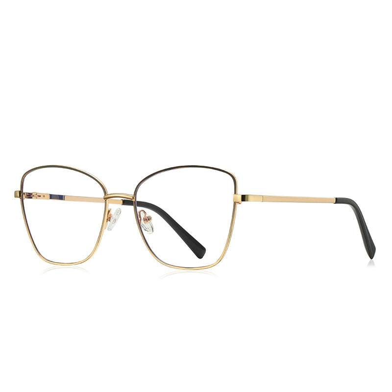 Enamel Wire Butterfly Blue Light Blocking Glasses in Gold & Black Enamel