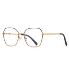 Enamel Rim Metal Butterfly Blue Light Blocking Glasses in Gold with Black Rim