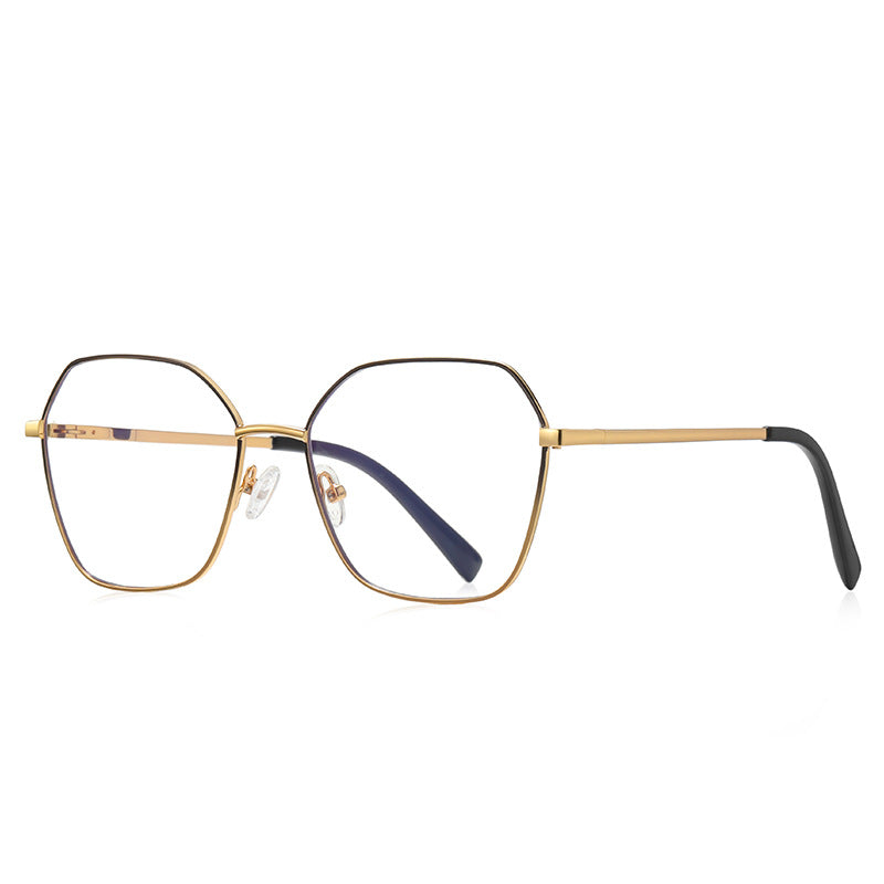 Enamel Rim Metal Butterfly Blue Light Blocking Glasses in Gold with Black Rim