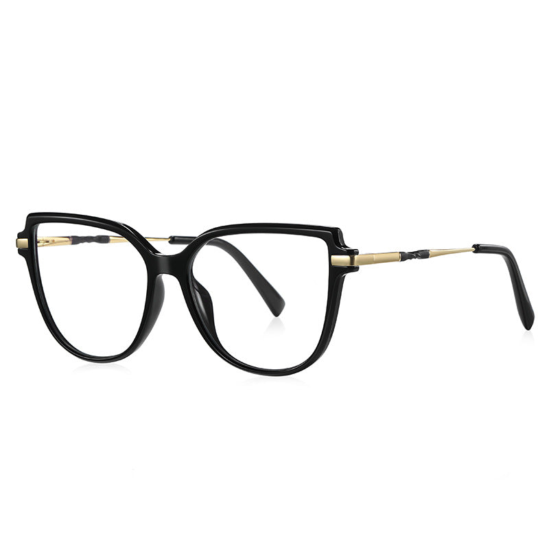 Oversized Butterfly Blue Light Blocking Glasses in Glossy Black