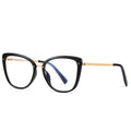 Gradient Metal Bridge Cat Eye Blue Light Blocking Glasses in Gradient Teal Blue to Clear
