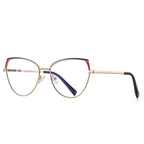 Wingtip Brow Butterfly Blue Light Blocking Glasses in Black & Crimson Red