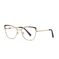 Pinstripe Brow Butterfly Blue Light Blocking Glasses in Gold with Black & Red Brow