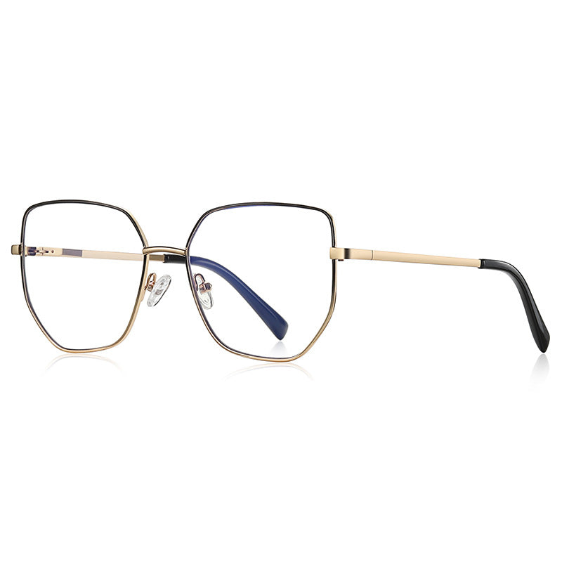 Slim Metal Butterfly Blue Light Blocking Glasses in Gold with Black Enamel Rim