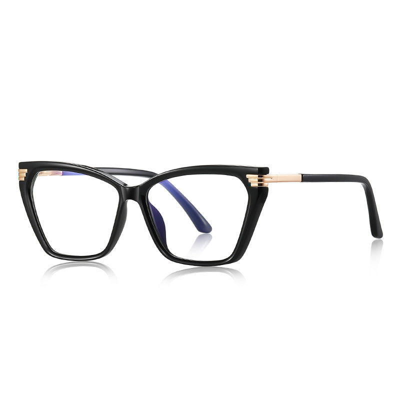 Tiered Hinge Square Blue Light Blocking Glasses in Glossy Solid Black