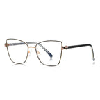 Bowtie Hinge Cat Eye Blue Light Blocking Glasses in Black and Gold