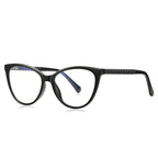 Cable Link Cat Eye Blue Light Blocking Glasses in Glossy Solid Black