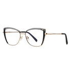 Cutout Wing Butterfly Blue Light Blocking Glasses in Glossy Solid Black & Gold