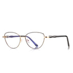 Bamboo Joint Oval Blue Light Blocking Glasses in Gold with Black Rim & Temples