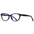 Graffiti Temple Cat Eye Blue Light Blocking Glasses in Glossy Solid Black