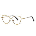 LENSVA Winged Wire Cat Eye Spring Hinge Glasses in Polished Gold & Black