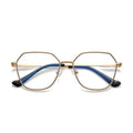 Enamel Rim Octagon Metal Blue Light Blocking Glasses in Gold & Black
